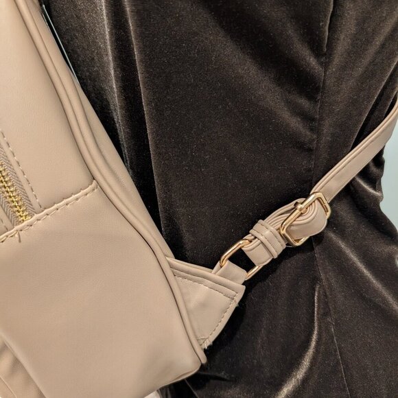 Badgley Mischka Diamond Quilt Studded Backpack Vegan Leather NWT main image 8